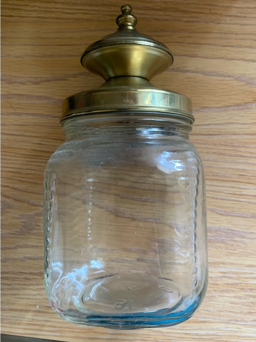 Anchor Hocking Clear Glass Canister with Brass-Tone Lid